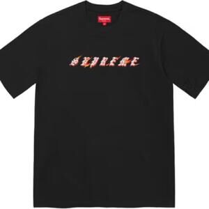 Supreme Flames Short-Sleeve Top Black Medium Shirt